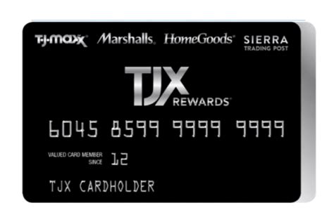 tjx credit card rewards list.